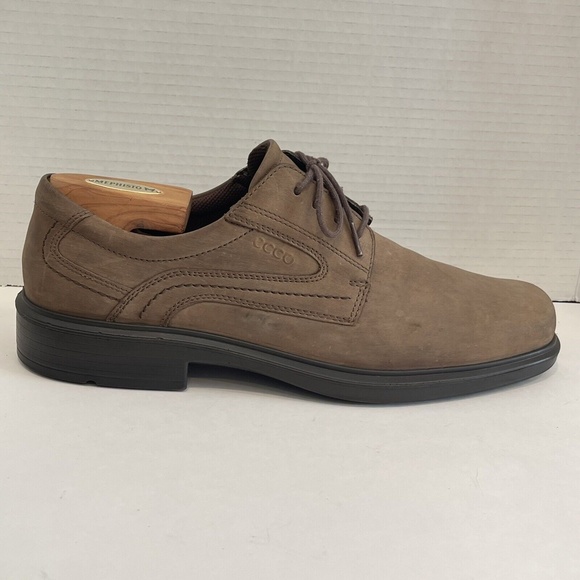 Ecco Men\'s Oxfords Derby Brown Nubuck Leather Lace Up Shoes Size 47 13-13.5 main image 10